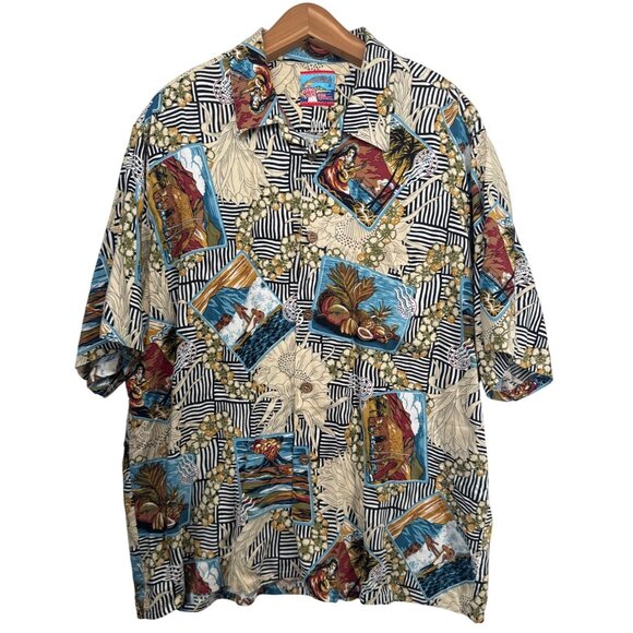 Reyn Spooner Joe Kealoha Mens Shirt Sz XXL Short Sleeve Button Front Hawaiian - Picture 1 of 10